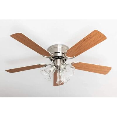 Ventilateur de plafond Pepeo Kisa Deluxe BN - Ailes réversibles, Nickel, Lumière - Publicité Ventilateur de plafond Pepeo Kisa Deluxe BN - Ailes réversibles, Nickel, Lumière - Publicité