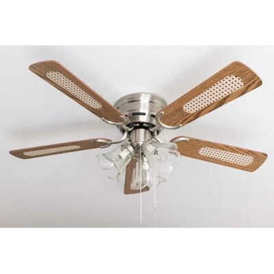 Pepeo Kisa Deluxe BN Walnut Oak Ceiling Fan with Lights - Ceiling fan Pepeo Kisa Deluxe BN Walnut Oak Ceiling Fan with Lights - Ceiling fan