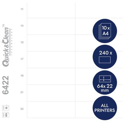 Avery Zweckform DPC6422A-10 Name Badge Labels - 64x22 mm, 240 pcs Avery Zweckform DPC6422A-10 Name Badge Labels - 64x22 mm, 240 pcs