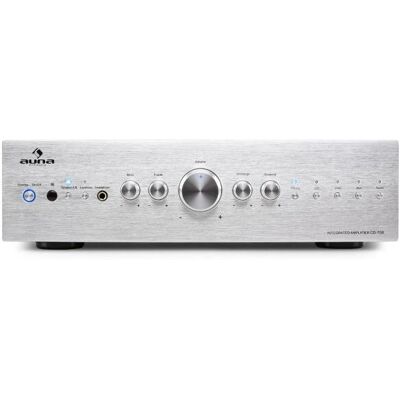 Amplificateur stéréo Auna AV2-CD708 - 600W - Argent - Publicité Amplificateur stéréo Auna AV2-CD708 - 600W - Argent - Publicité