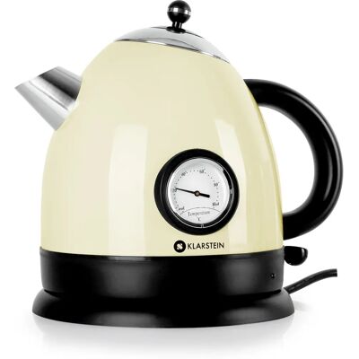 Klarstein AquaVita Bouilloire électrique - 1,5L, 2200W, Noir, Crème Klarstein AquaVita Bouilloire électrique - 1,5L, 2200W, Noir, Crème