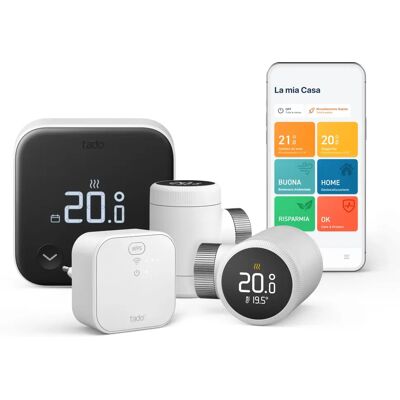 Tado° Thermostat - Kit de chauffage intelligent multi-salles - Noir, Blanc Tado° Thermostat - Kit de chauffage intelligent multi-salles - Noir, Blanc
