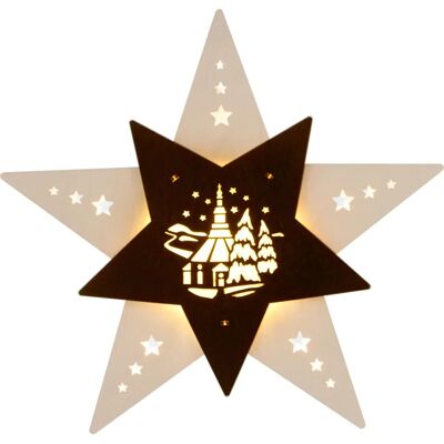 Weigla Holzstern LED Seiffener Kirche - Weihnachtsdeko Weigla Holzstern LED Seiffener Kirche - Weihnachtsdeko