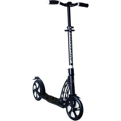 Six Degrees Schwarzer Aluminium Kick Scooter - Federung, 205mm Räder, Faltbar Six Degrees Schwarzer Aluminium Kick Scooter - Federung, 205mm Räder, Faltbar