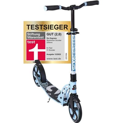 Six Degrees Pastellblauer Aluminium-Kick-Scooter - 205 mm, Höhenverstellbar Six Degrees Pastellblauer Aluminium-Kick-Scooter - 205 mm, Höhenverstellbar