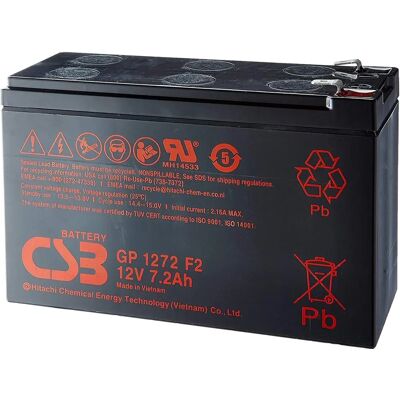 Batterie CSB GP1272 12V 7.2Ah - Plomb-acide scellée, UPS, Alarme - Publicité Batterie CSB GP1272 12V 7.2Ah - Plomb-acide scellée, UPS, Alarme - Publicité