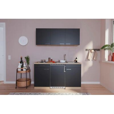 Respekta Unità Cucina - 150cm, Nero, Stile Moderno - Unità Cucina Respekta Unità Cucina - 150cm, Nero, Stile Moderno - Unità Cucina