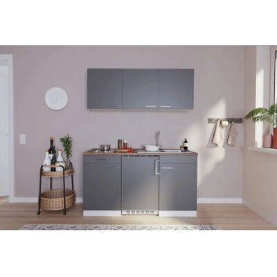 Set Cucina Respekta - 150cm, Grigio/Bianco, con Elettrodomestici Set Cucina Respekta - 150cm, Grigio/Bianco, con Elettrodomestici