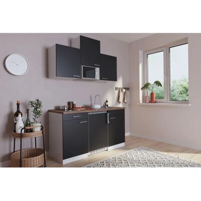 Set Cucina Respekta - 150cm, Nero/Bianco, con Elettrodomestici - Cucina Set Cucina Respekta - 150cm, Nero/Bianco, con Elettrodomestici - Cucina