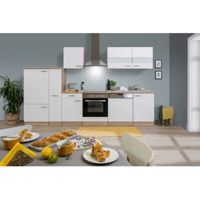 Respekta Cucina Küchenblock - Modular Sonoma Eiche - Weiß Schwarz Akzente - Küchenblock Respekta Cucina Küchenblock - Modular Sonoma Eiche - Weiß Schwarz Akzente - Küchenblock