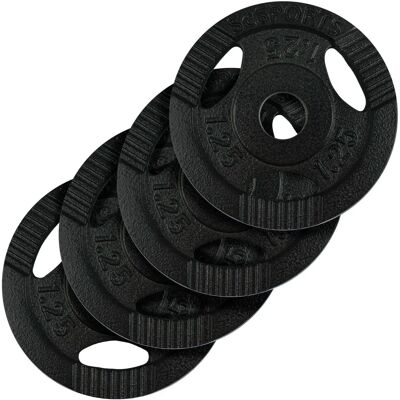 ScSPORTS Öntöttvas Súlykorongok 30/31 mm Készlet 4 x 1,25 kg ScSPORTS Öntöttvas Súlykorongok 30/31 mm Készlet 4 x 1,25 kg