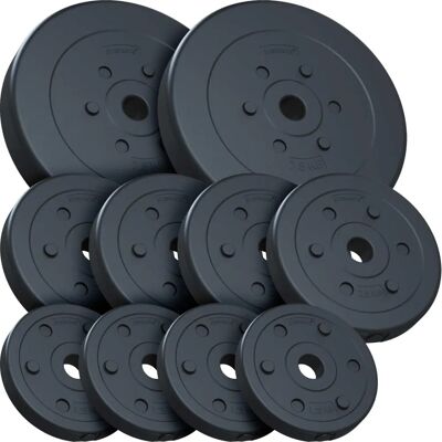 ScSPORTS 30kg Súlykorongok - Tartós Műanyag & Cement - Padlót Kímélő ScSPORTS 30kg Súlykorongok - Tartós Műanyag & Cement - Padlót Kímélő