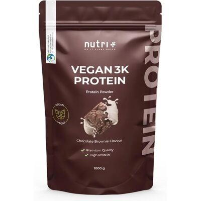 Nutri+ Proteína Vegetal Vegana 3K - Proteína, Vegana, Brownie de Chocolate Nutri+ Proteína Vegetal Vegana 3K - Proteína, Vegana, Brownie de Chocolate
