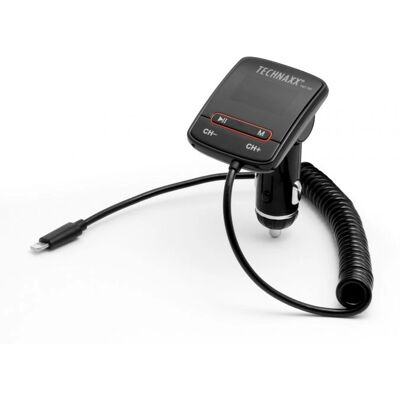 Transmetteur FM Technaxx FMT700 - Noir - supporte 87,5-108 MHz, Lightning, USB, SD - Publicité Transmetteur FM Technaxx FMT700 - Noir - supporte 87,5-108 MHz, Lightning, USB, SD - Publicité