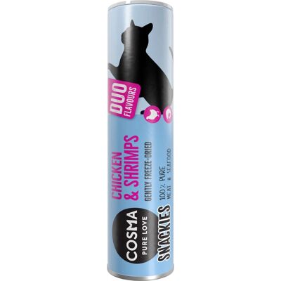 Cosma Snackies DUO 2 en 1 - Snacks para Gatos liofilizados - Pollo y Camarones Cosma Snackies DUO 2 en 1 - Snacks para Gatos liofilizados - Pollo y Camarones