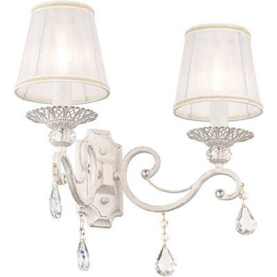 Maytoni ARM247-02-G Wall Lighting - E14, 2 Lights, White with Gold Maytoni ARM247-02-G Wall Lighting - E14, 2 Lights, White with Gold