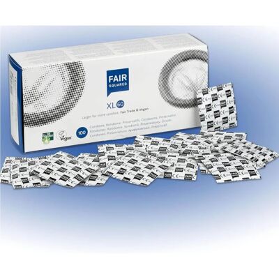 Condones XL 60 100 unidades - Latex Natural, Vegano Condones XL 60 100 unidades - Latex Natural, Vegano