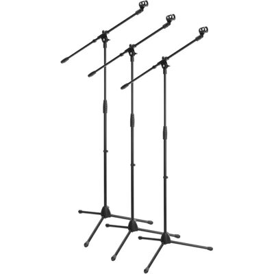 Mcgrey - 3x Set - Hauteur Réglable - Trépied - Support de Microphone - Publicité Mcgrey - 3x Set - Hauteur Réglable - Trépied - Support de Microphone - Publicité