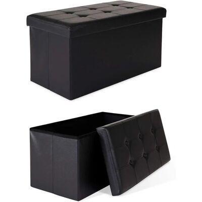 Fällbar förvaringspuff - 76x38x38 cm - Svart Fällbar förvaringspuff - 76x38x38 cm - Svart