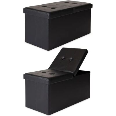 Dibea - Avec couvercle - Noir - 76x38x38 cm - Banc de rangement - Publicité Dibea - Avec couvercle - Noir - 76x38x38 cm - Banc de rangement - Publicité