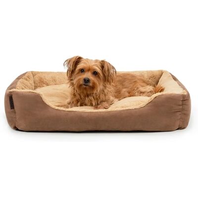 Dog Bed Beige/Marron Reversible Cushion 75x60x19cm Dog Bed Beige/Marron Reversible Cushion 75x60x19cm
