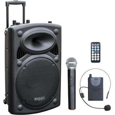 Ibiza PORT15VHF-BT Altavoz Portátil - Bluetooth, Micrófonos, 6-8H Batería Ibiza PORT15VHF-BT Altavoz Portátil - Bluetooth, Micrófonos, 6-8H Batería
