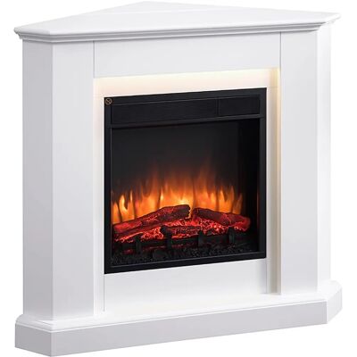 Crownflame Weiß 3D-Flammen Elektrischer Kamin - Heizung & Dekor Crownflame Weiß 3D-Flammen Elektrischer Kamin - Heizung & Dekor