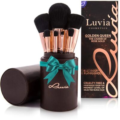 Luvia Cosmetics Golden Queen Rosegold Vegan Makeup Brush Set - Makeup Brush Set Luvia Cosmetics Golden Queen Rosegold Vegan Makeup Brush Set - Makeup Brush Set