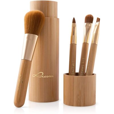 Set di pennelli trucco in bambù da viaggio di Luvia Cosmetics - Viaggio Set di pennelli trucco in bambù da viaggio di Luvia Cosmetics - Viaggio