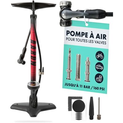 Pompe à air Sport One AARON - Poignée en caoutchouc, Rouge, Toutes valves - Publicité Pompe à air Sport One AARON - Poignée en caoutchouc, Rouge, Toutes valves - Publicité