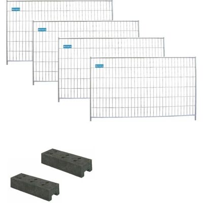 Schake - 10 Bauzäune mit Füßen komplett - Mobilzaun Standard - Bauzaunpaket Schake - 10 Bauzäune mit Füßen komplett - Mobilzaun Standard - Bauzaunpaket