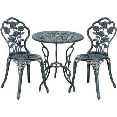 Ensemble bistro de jardin casa.pro - Vert, Mobilier extérieur 3 pièces - Publicité Ensemble bistro de jardin casa.pro - Vert, Mobilier extérieur 3 pièces - Publicité