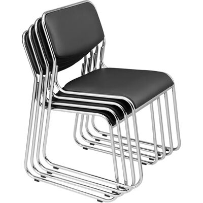 PRO TEC Bürostuhl - Ergonomisch, Synthetisches Leder, Stapelbar - 4er Pack PRO TEC Bürostuhl - Ergonomisch, Synthetisches Leder, Stapelbar - 4er Pack