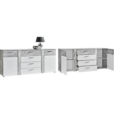 PROCONTOUR Trenti Kommode - 180cm, Grau/Weiß PROCONTOUR Trenti Kommode - 180cm, Grau/Weiß
