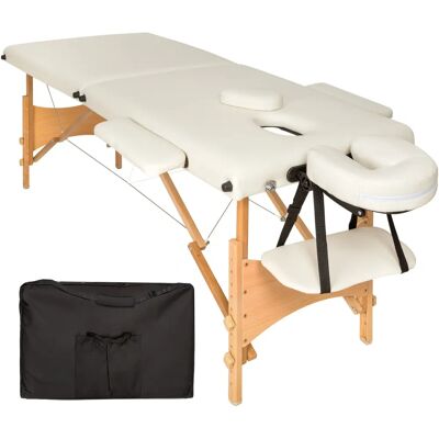TecTake Tragbarer Massage Tisch mit 2-Zonen Polsterung - Beige TecTake Tragbarer Massage Tisch mit 2-Zonen Polsterung - Beige