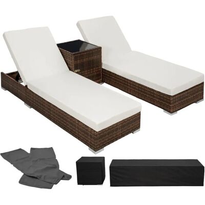 tectake braune Sonnenliege mit verstellbarer Rückenlehne - Gartenmöbel tectake braune Sonnenliege mit verstellbarer Rückenlehne - Gartenmöbel