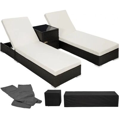 Tectake Sillón Reclinado Negro - Sillón de jardín Tectake Sillón Reclinado Negro - Sillón de jardín