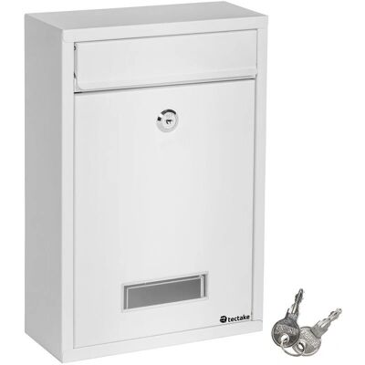 tectake Buzón Blanco de Acero Expandible con Revestimiento - Buzón tectake Buzón Blanco de Acero Expandible con Revestimiento - Buzón