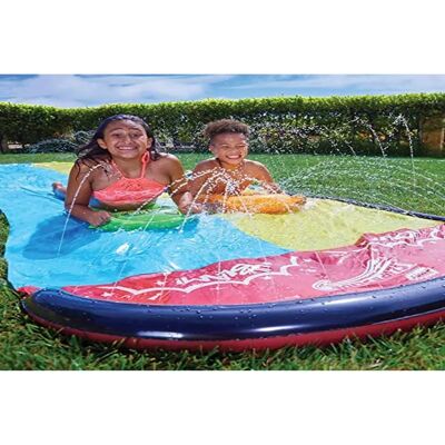 Toboggan d'eau double jaune Wham-o - 16 piéces pour enfants - Publicité Toboggan d'eau double jaune Wham-o - 16 piéces pour enfants - Publicité