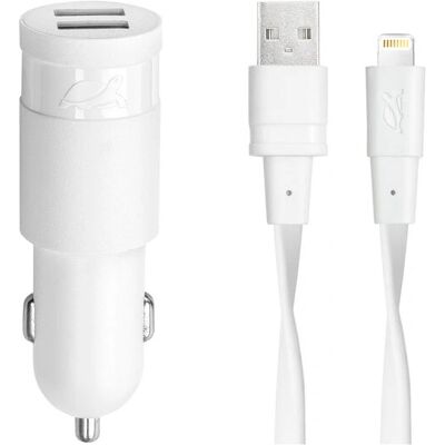 Rivacase VA4225 WD2 - Bil-laddare, 2 USB, Lightning, Vit Rivacase VA4225 WD2 - Bil-laddare, 2 USB, Lightning, Vit