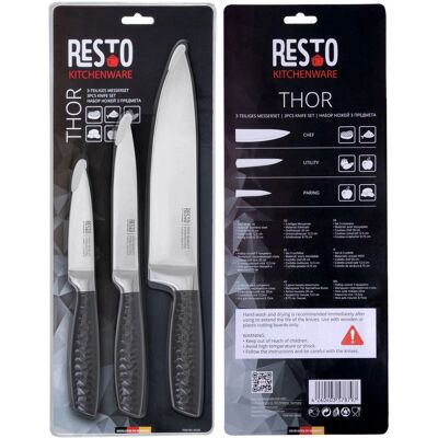 Resto Kitchenware 95502 Messerset - 3 Stück - Küchenmesser Resto Kitchenware 95502 Messerset - 3 Stück - Küchenmesser