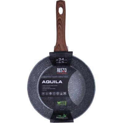 RESTO-KITCHENWARE Aquila 93052 Poêle - Revêtement marbre, 24cm, Hauts côtés - Publicité RESTO-KITCHENWARE Aquila 93052 Poêle - Revêtement marbre, 24cm, Hauts côtés - Publicité