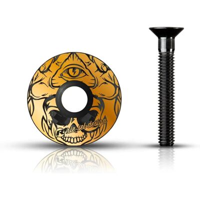 Riesel Design Ahead Kappe Stem:cap Gold 1 1/8" - Framkapsel Riesel Design Ahead Kappe Stem:cap Gold 1 1/8" - Framkapsel