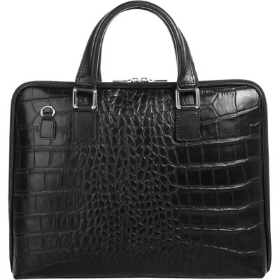 Cluty Leder Business Tasche - Croco-Prägung - Made in Italy Cluty Leder Business Tasche - Croco-Prägung - Made in Italy