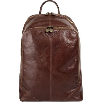 Cityrucksack PIKÉ - Braun, 41x30x18cm, Echtes Leder Cityrucksack PIKÉ - Braun, 41x30x18cm, Echtes Leder