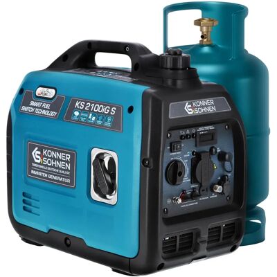 Könner & Söhnen Gas & Benzin Inverter Generator 2000W - Tragbarer Leiser Stromerzeuger Könner & Söhnen Gas & Benzin Inverter Generator 2000W - Tragbarer Leiser Stromerzeuger
