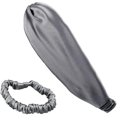 Ensemble de cheveux en soie Ailoria Soyeux & Doux - Luxueux bandeau et scrunchie - Gris - Publicité Ensemble de cheveux en soie Ailoria Soyeux & Doux - Luxueux bandeau et scrunchie - Gris - Publicité