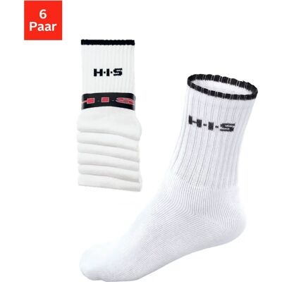 H.I.S Sportsocken - Weiß, Gr. 35-38, 6er Pack - Sportsocken H.I.S Sportsocken - Weiß, Gr. 35-38, 6er Pack - Sportsocken
