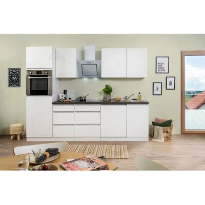 Respekta Lorena 280 cm - Bianco - High-gloss - Modulo cucina Respekta Lorena 280 cm - Bianco - High-gloss - Modulo cucina