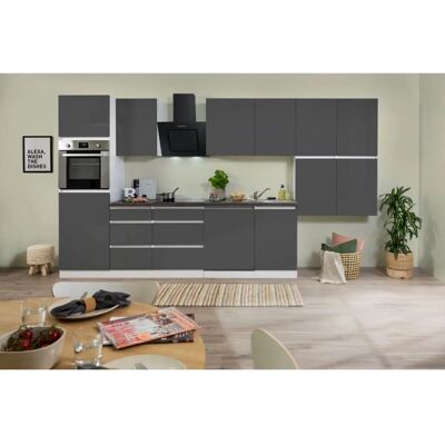 Respekta - Lorena 380 cm - Bianco - Grigio - Senza maniglie - Cucina Respekta - Lorena 380 cm - Bianco - Grigio - Senza maniglie - Cucina